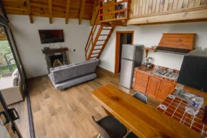 Cabaña Centauro, Paseo del Llano: sala y cocina